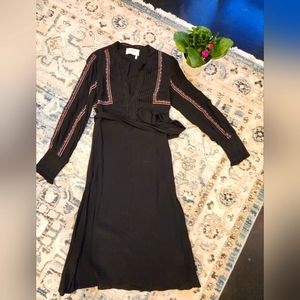 Ba&sh black embroidered evening dress, size small